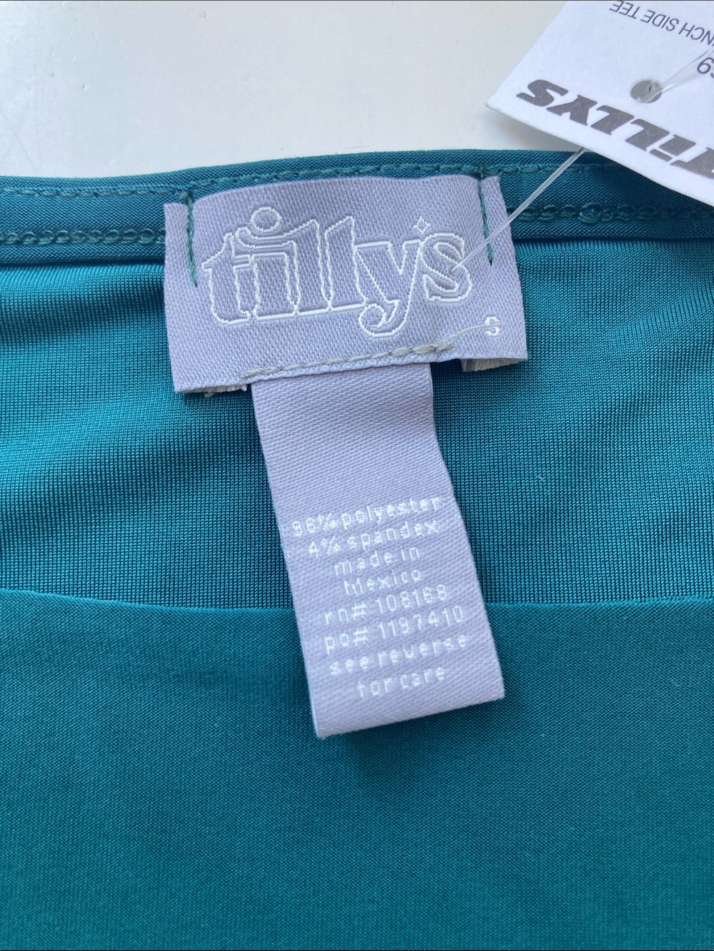 Tilly's Forest Green Short Sleeve Scoop Neck Top with Side Ruching - Picture 2 of 9